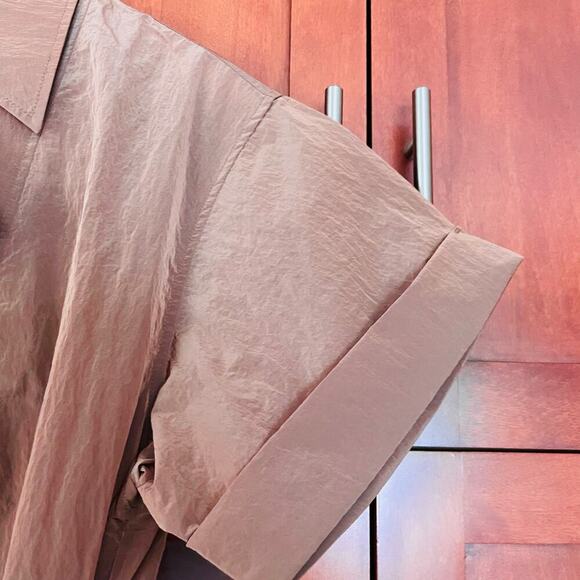 Varley Belle Boxy Playsuit Romper Clove Brown Shimmer Size Medium NEW - Picture 5 of 13